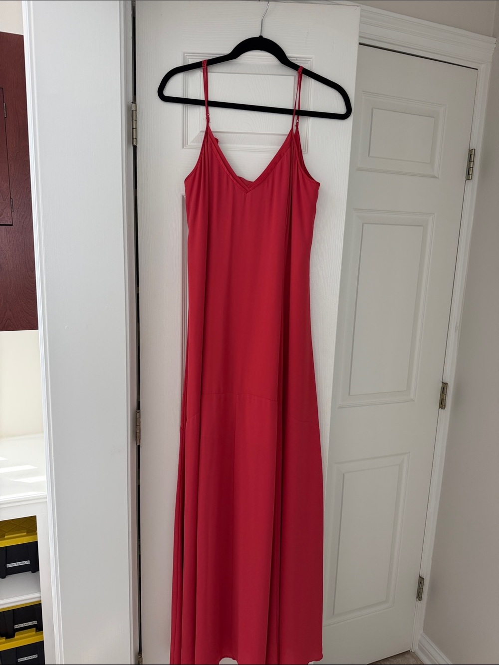 White House Black Market Red Sleeveless Slip Maxi Dress